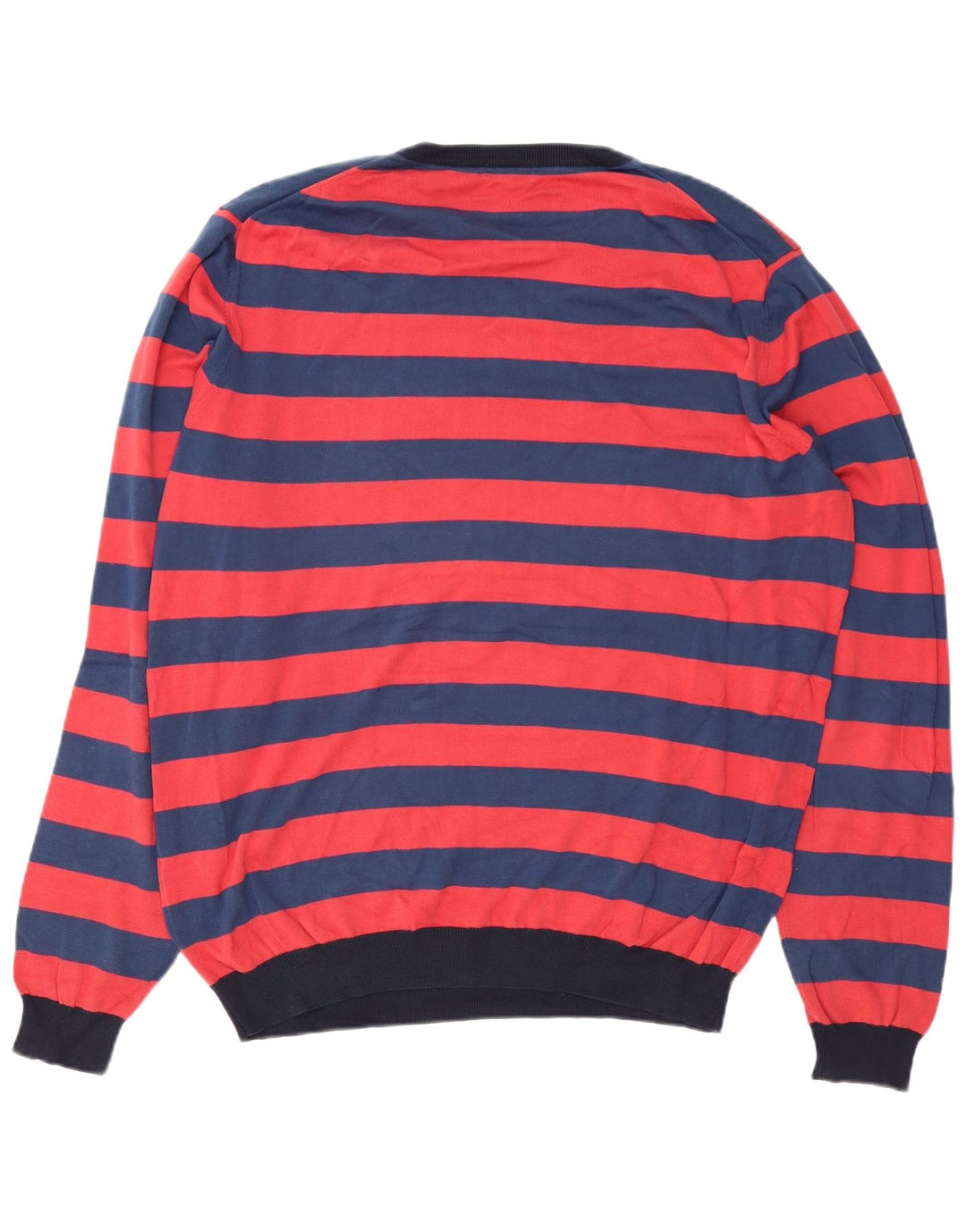 Sun68 Mens Crew Neck Jumper Sweater 2XL Red Striped Cotton