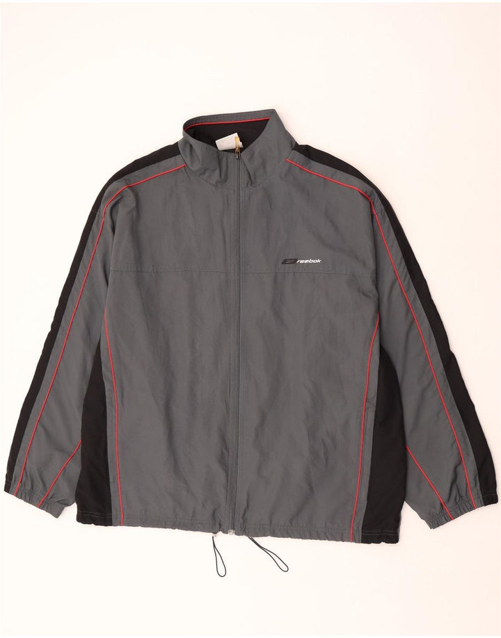 Reebok Mens Rain Jacket UK 40 Large Grey Colourblock Polyester