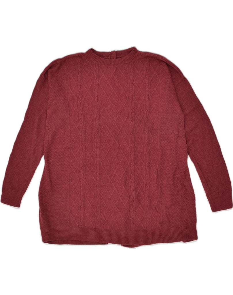 FAT FACE Womens Crew Neck Jumper Sweater UK 12 Medium  Burgundy Wool | Vintage Fat Face | Thrift | Second-Hand Fat Face | Used Clothing | Messina Hembry 