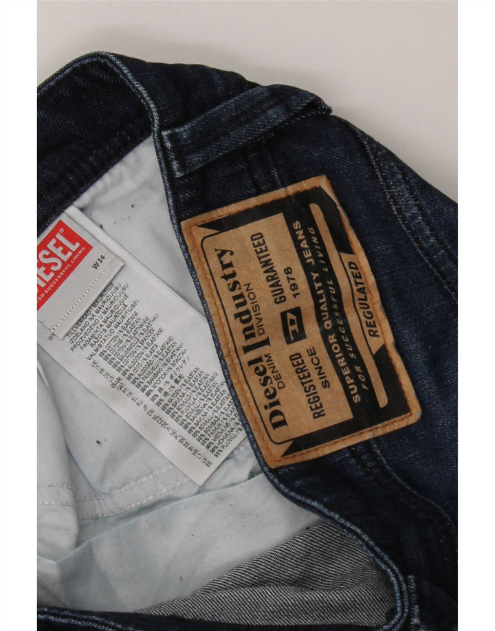 DIESEL Mens Straight Jeans W34 L32 Blue Cotton