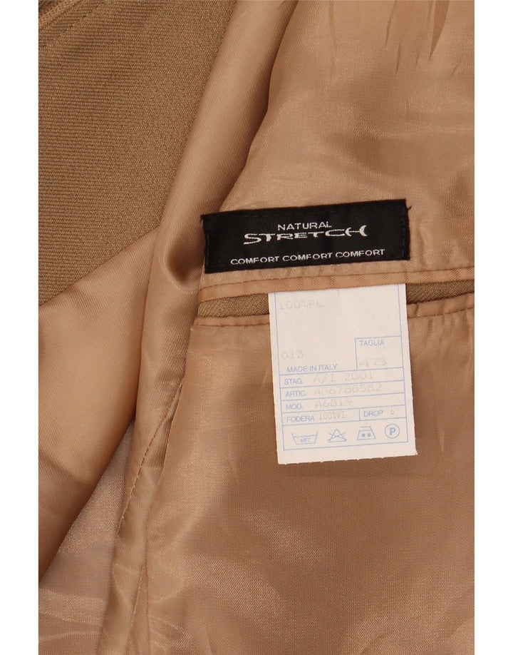 VINTAGE Womens Blazer Jacket IT 48 XL Brown Polyester