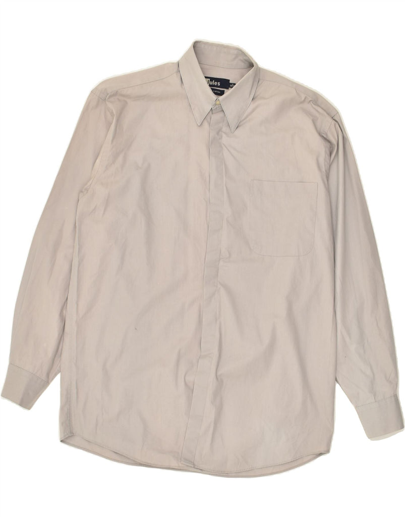 JULES Mens Shirt Size 39 40 Medium Grey Cotton | Vintage Jules | Thrift | Second-Hand Jules | Used Clothing | Messina Hembry 