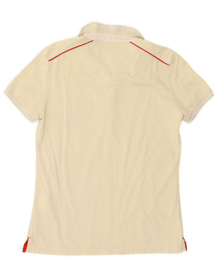 Ferrari Womens Polo Shirt UK 12 Medium Yellow Cotton