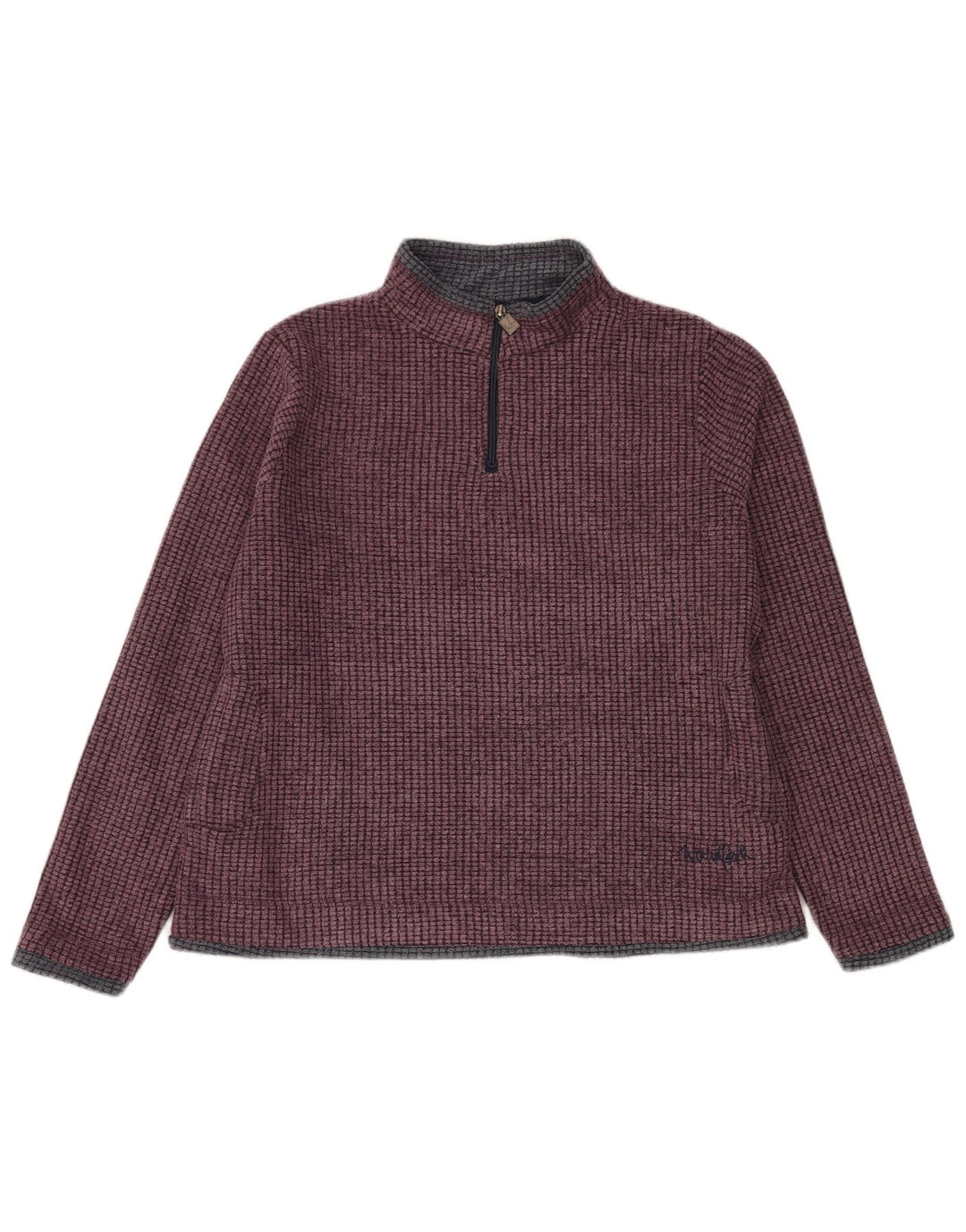 Weird Fish Womens Zip Neck Sweatshirt Jumper UK 18 XL Purple Polyester