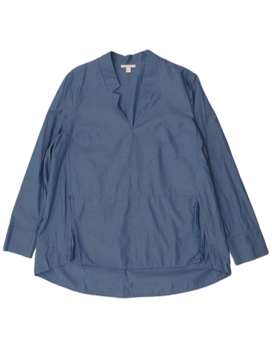Cos Womens Long Sleeve Blouse Top EU 42 Large Blue Cotton