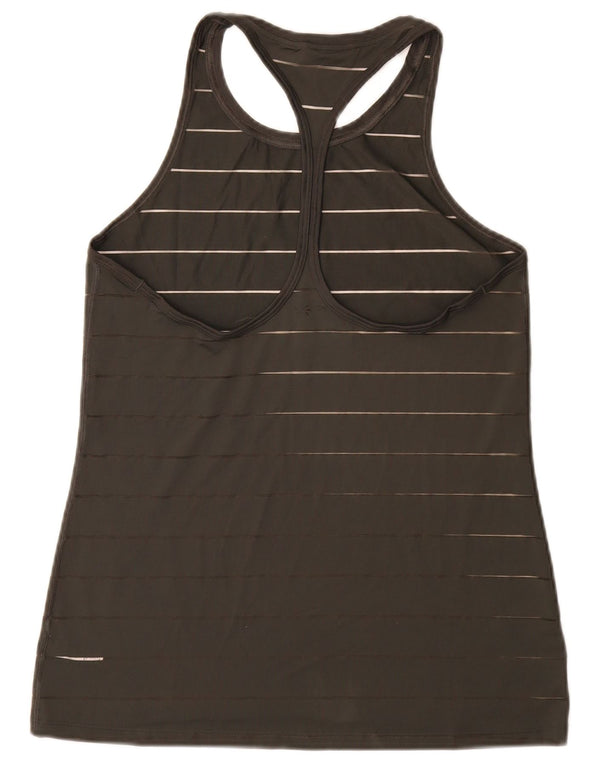 ATHLETA Womens Vest Top UK 10 Small Black Striped Polyester