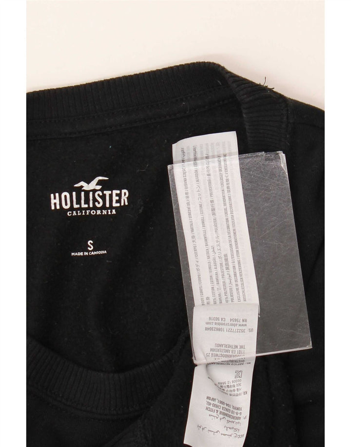 Hollister Mens Sweatshirt Jumper Small Black Cotton