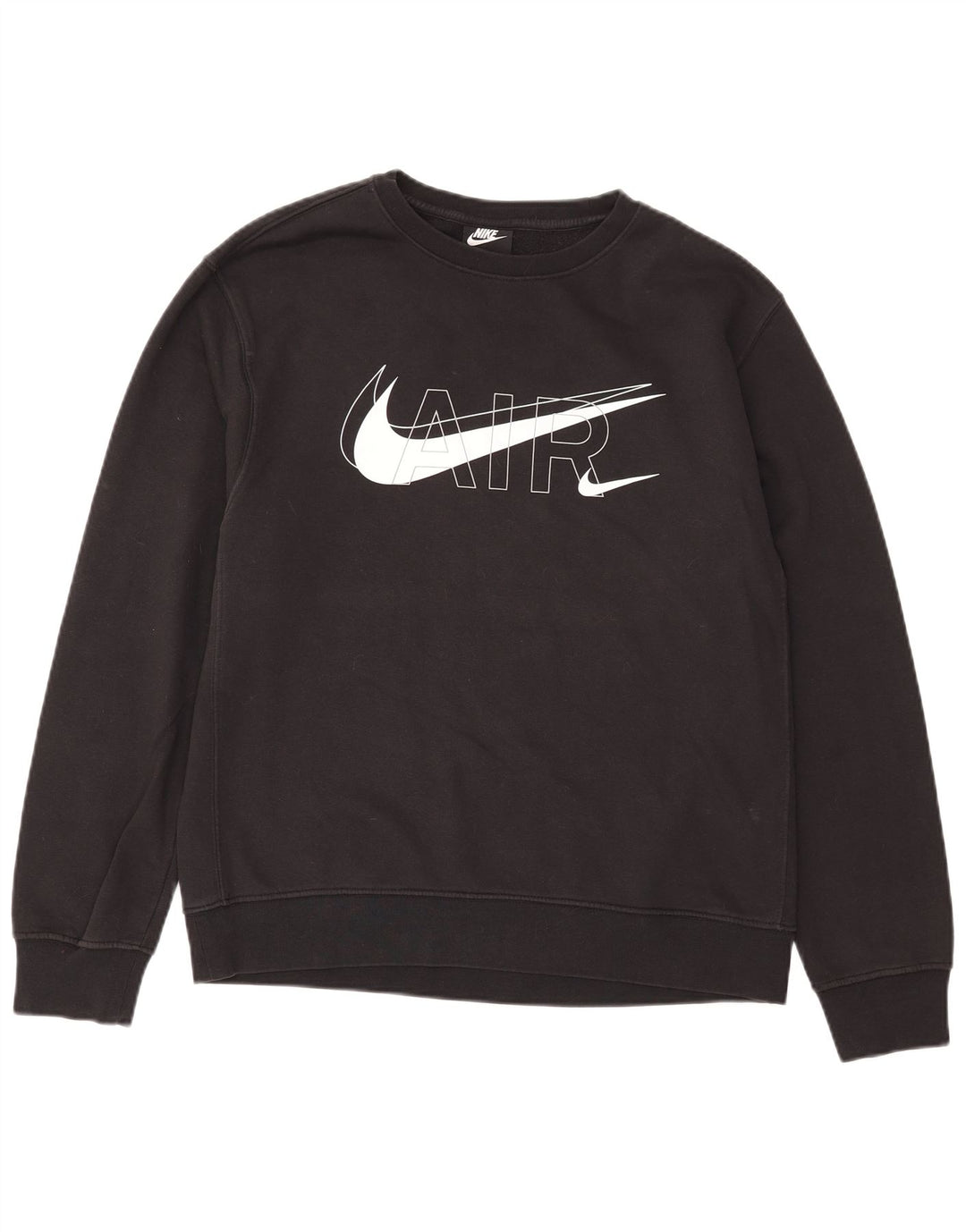Nike Mens Graphic Sweatshirt Jumper Medium Black Cotton
