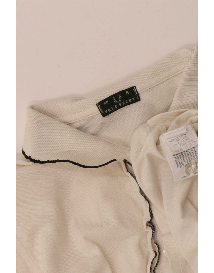 Fred Perry Womens Polo Shirt UK 10 Small Off White Cotton