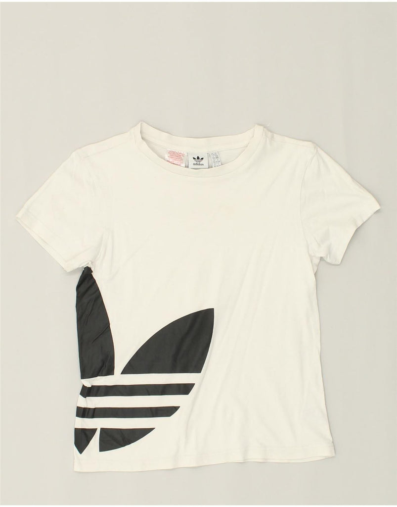 ADIDAS Boys Graphic T-Shirt Top 11-12 Years White Cotton | Vintage Adidas | Thrift | Second-Hand Adidas | Used Clothing | Messina Hembry 