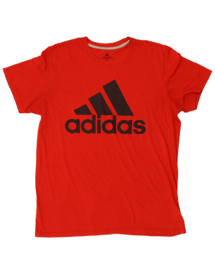 ADIDAS Mens Graphic T-Shirt Top Large Red Polyester