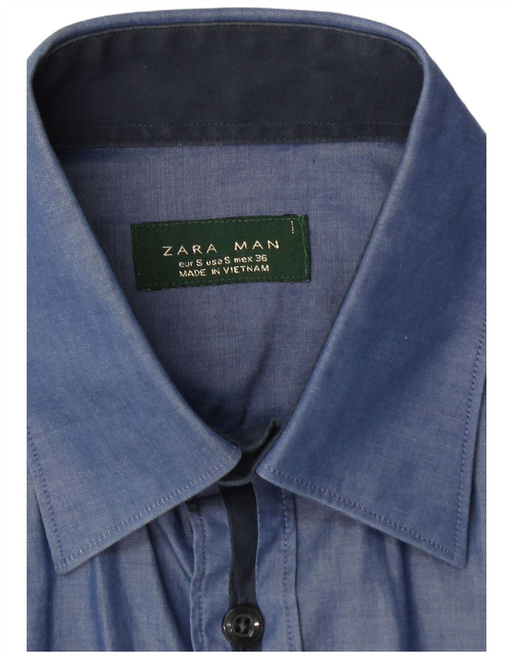 ZARA Mens Shirt Small Blue Cotton