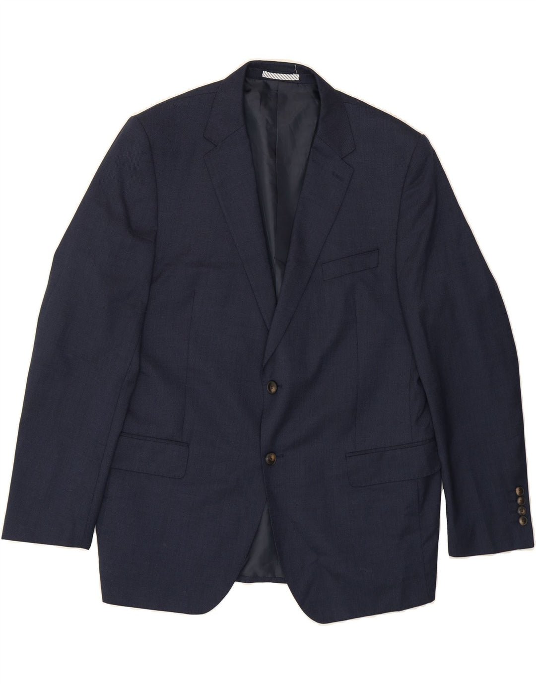 MARKS & SPENCER Mens 2 Button Blazer Jacket UK 38 Medium Navy Blue Vintage Marks & Spencer and Second-Hand Marks & Spencer from Messina Hembry 