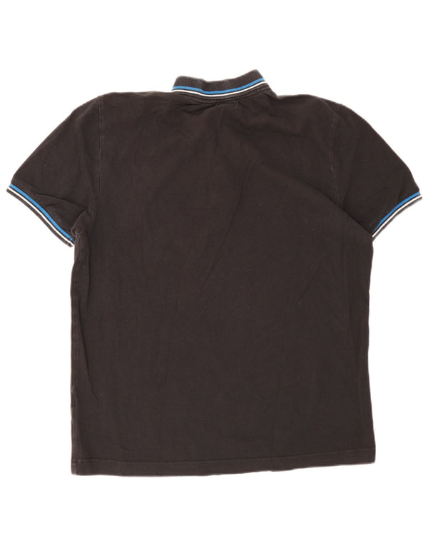Kappa Mens Polo Shirt Large Black Striped