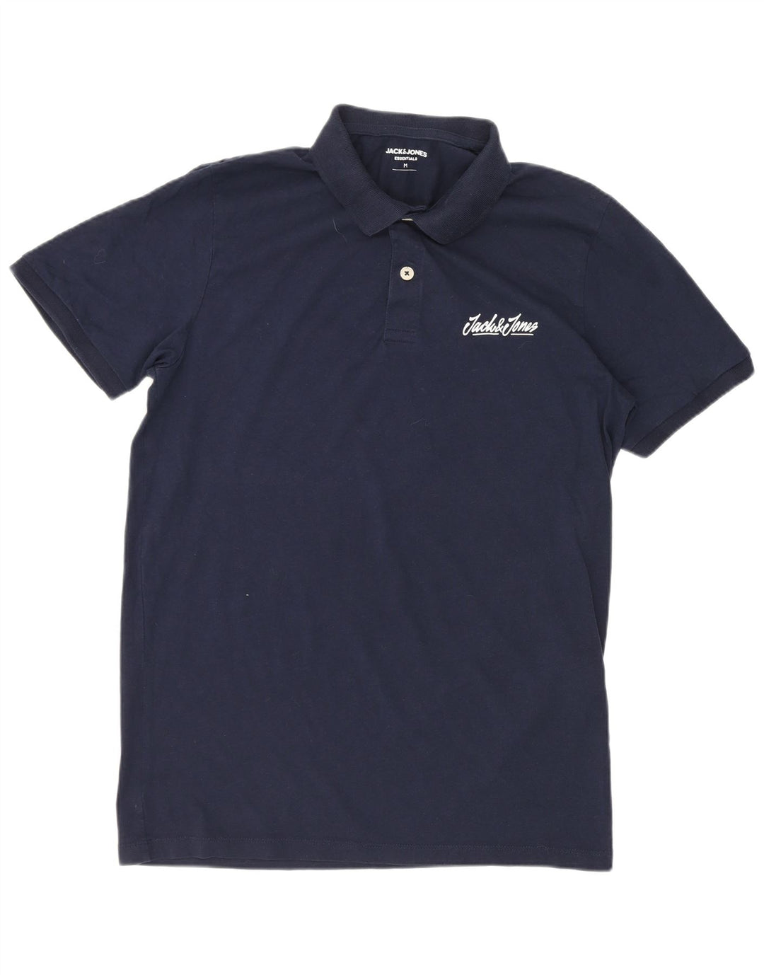 Jack & Jones Mens Polo Shirt Medium Navy Blue Cotton
