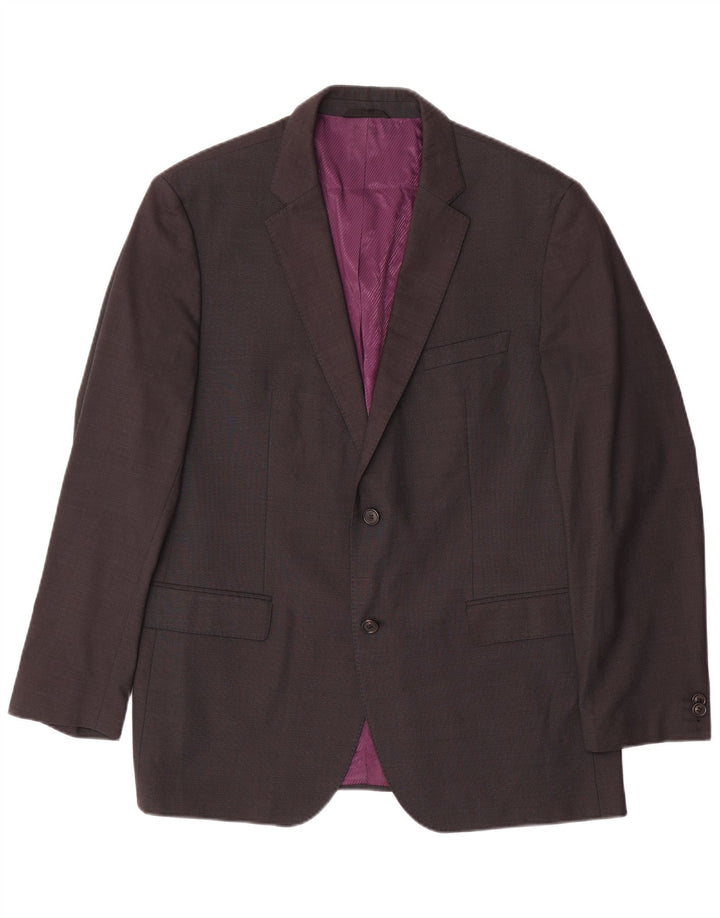 Hugo Boss Mens 2 Button Blazer Jacket EU 54 2XL Grey Wool
