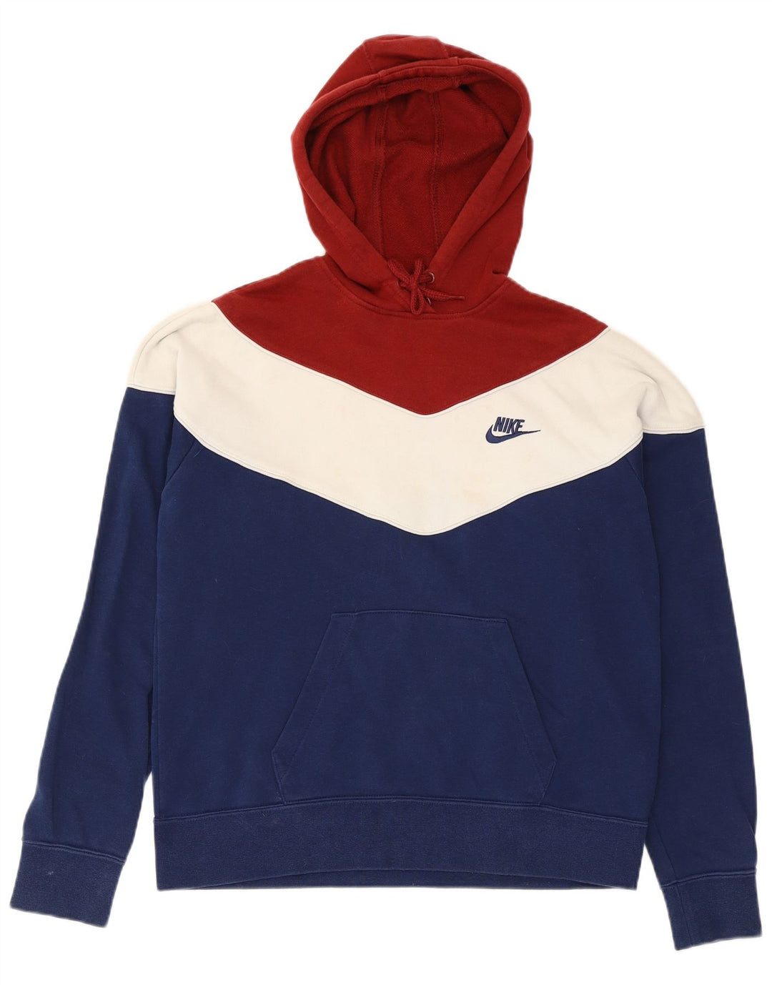 Nike Womens Oversized Hoodie Jumper UK 10 Small Multicoloured Colourblock