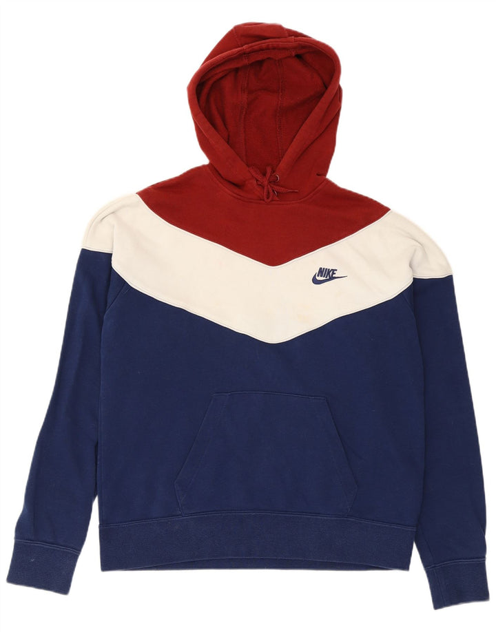 Nike Womens Oversized Hoodie Jumper UK 10 Small Multicoloured Colourblock
