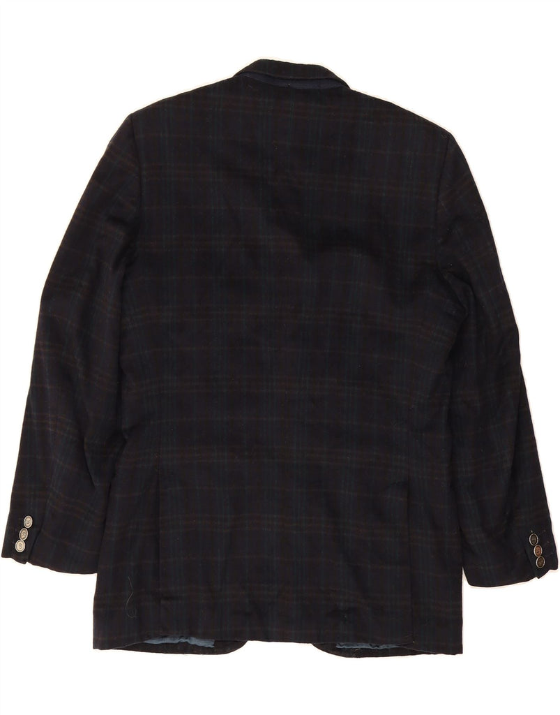 CERRUTI 1881 Mens 2 Button Blazer Jacket UK 38 Medium Navy Blue Check Vintage Cerruti 1881 and Second-Hand Cerruti 1881 from Messina Hembry 