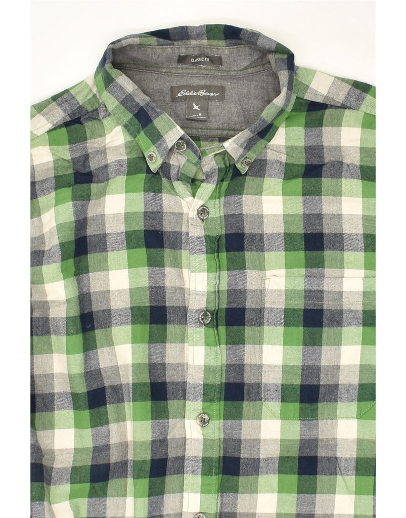 EDDIE BAUER Mens Classic Fit Shirt Medium Green Check Cotton | Vintage Eddie Bauer | Thrift | Second-Hand Eddie Bauer | Used Clothing | Messina Hembry 