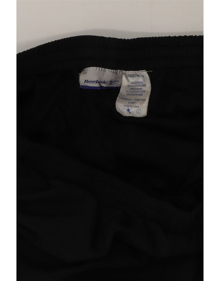 Reebok Mens Tracksuit Trousers Large Black Colourblock Polyester