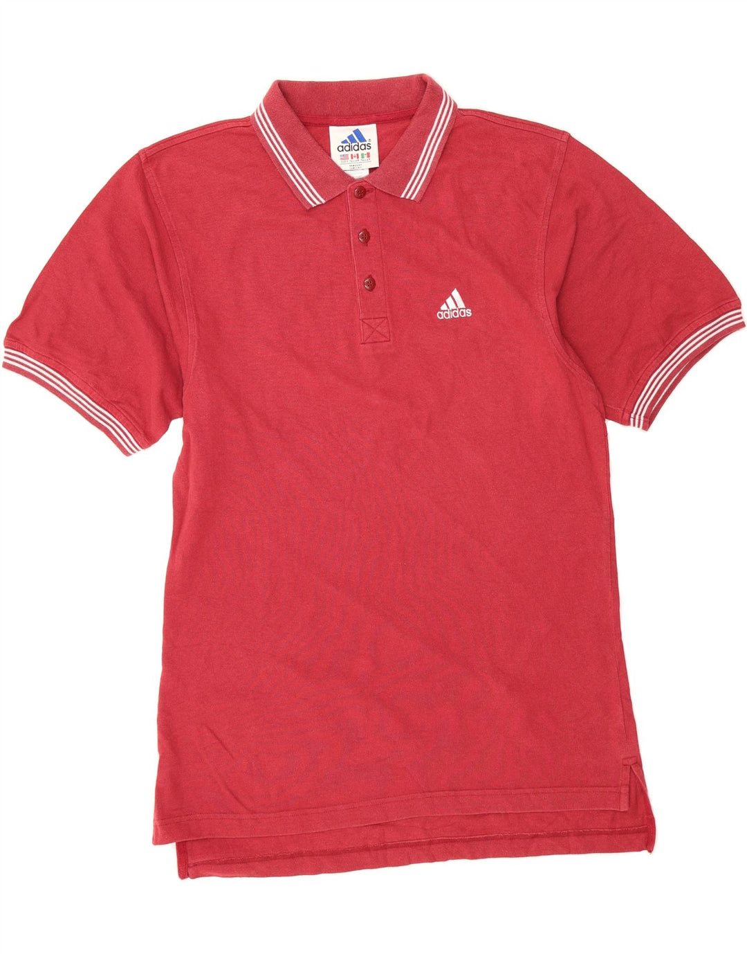 ADIDAS Mens Polo Shirt Small Red Cotton Vintage Adidas and Second-Hand Adidas from Messina Hembry 