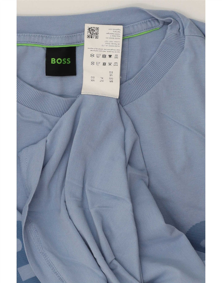 Hugo Boss Mens Graphic T-Shirt Top XL Blue Cotton