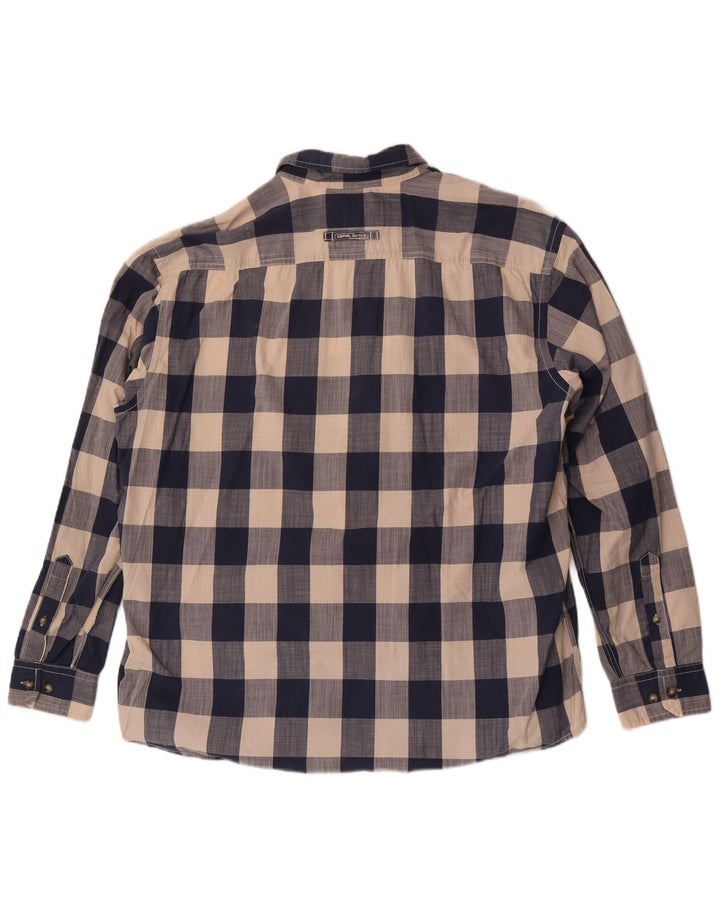 Camel Active Mens Regular Fit Shirt 2XL Navy Blue Gingham Cotton
