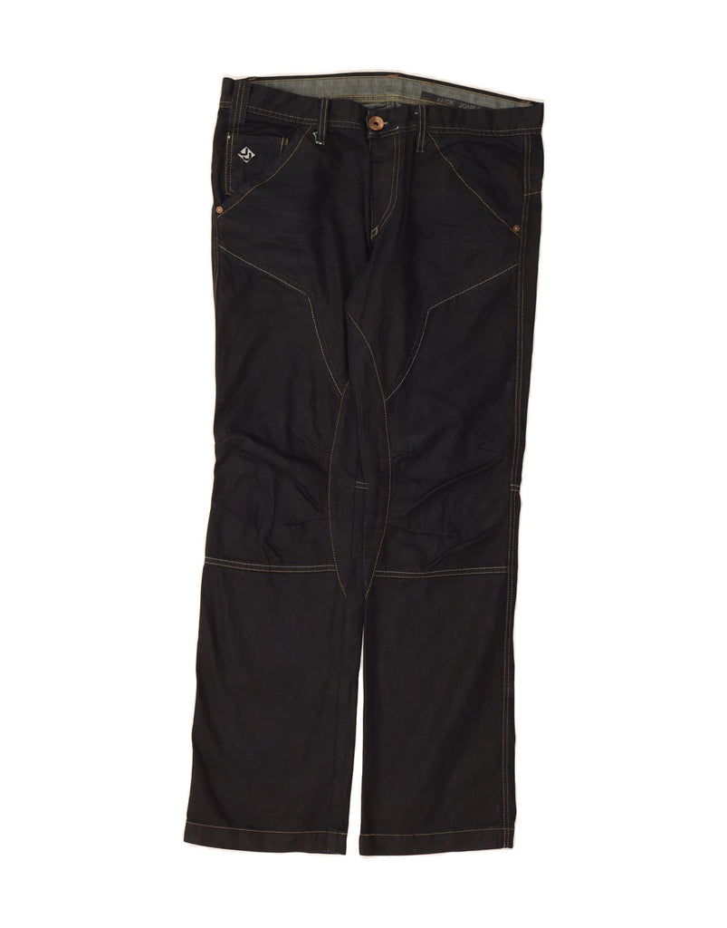 JACK & JONES Mens Straight Jeans W38 L34 Navy Blue Vintage Jack & Jones and Second-Hand Jack & Jones from Messina Hembry 