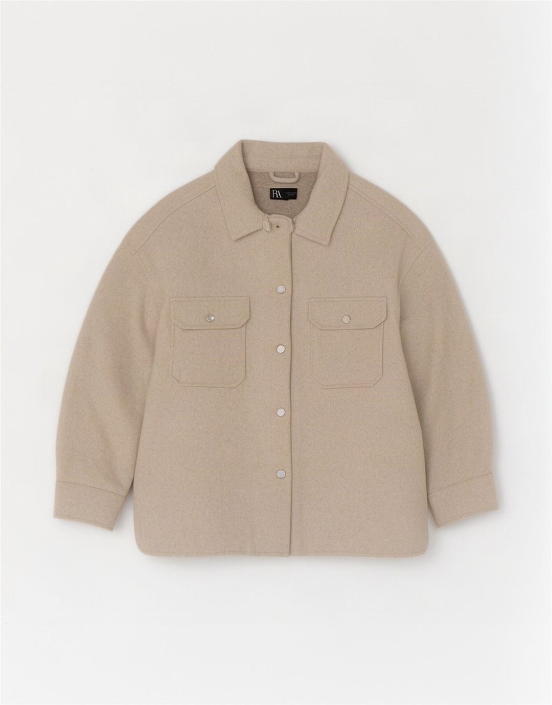 Zara Womens Overshirt Flannel Shirt UK 8 XS Beige Polyester