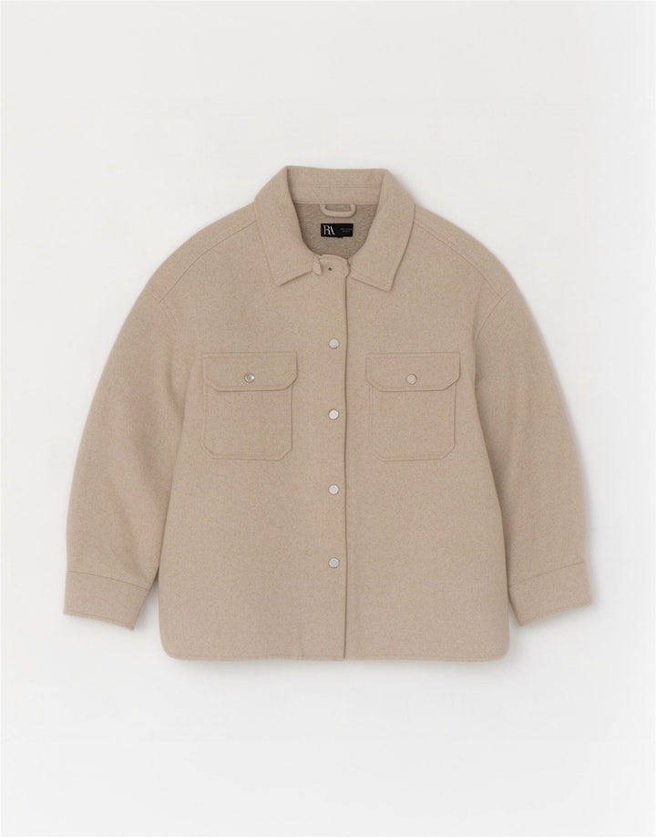 Zara Womens Overshirt Flannel Shirt UK 8 XS Beige Polyester