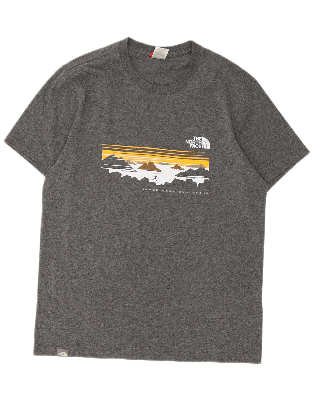 THE NORTH FACE Mens Graphic T-Shirt Top Medium Grey Cotton
