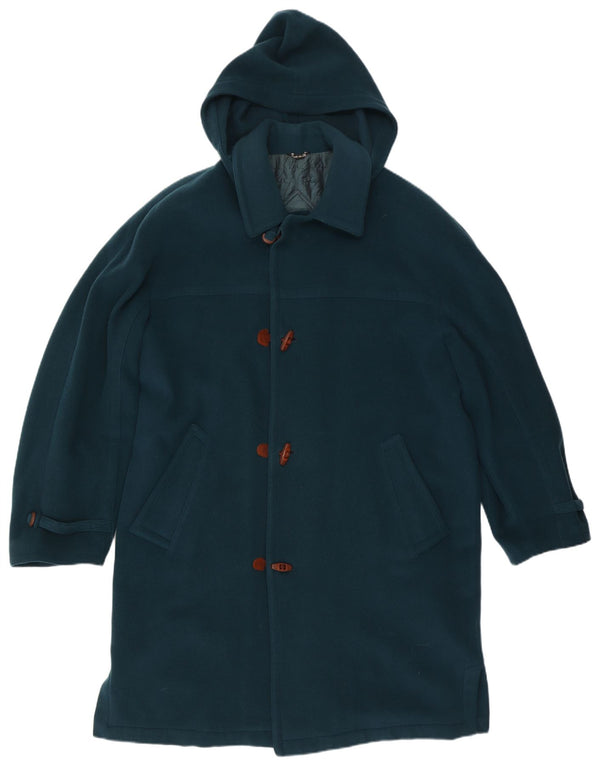 Pal Zileri Mens Hooded Duffle Coat IT 52 XL Blue Wool