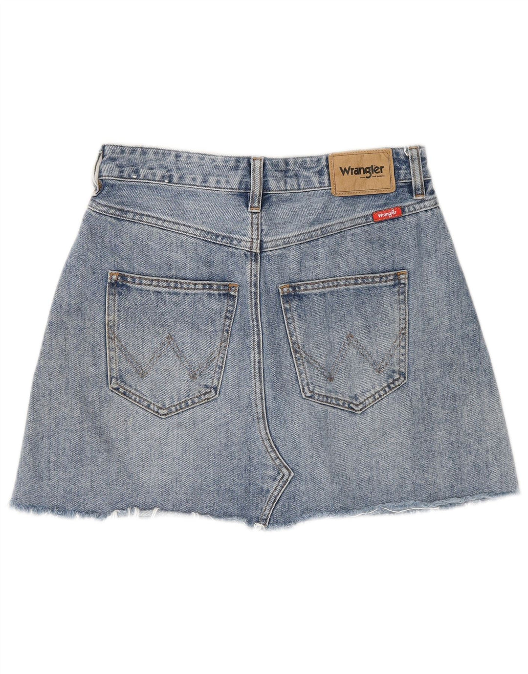 Wrangler Womens Distressed Denim Skirt UK 8 Small W27 Blue