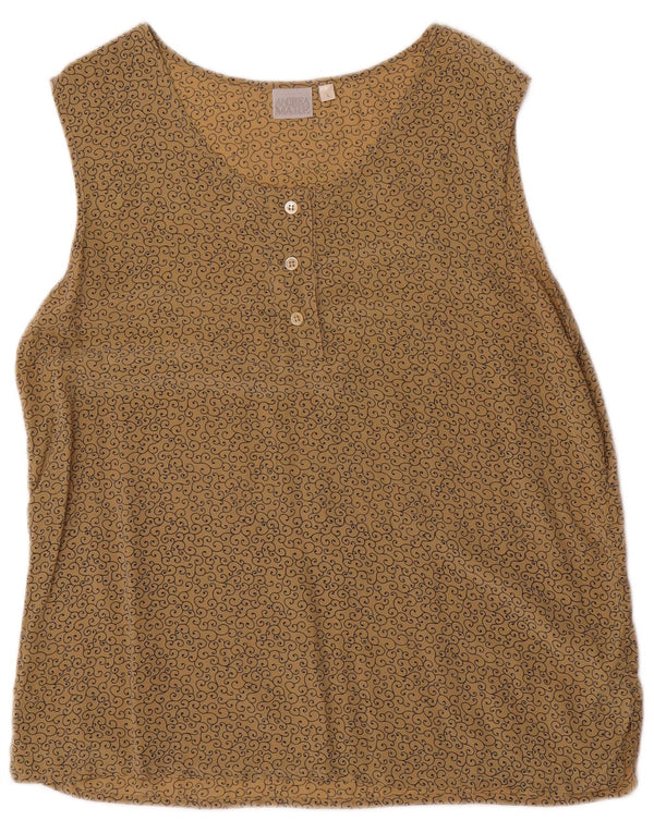 Andrea Mare Womens Sleeveless Blouse Top UK 16 Large Beige Paisley