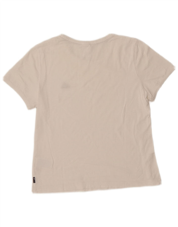 Adidas Womens T-Shirt Top UK 14 Medium White Cotton