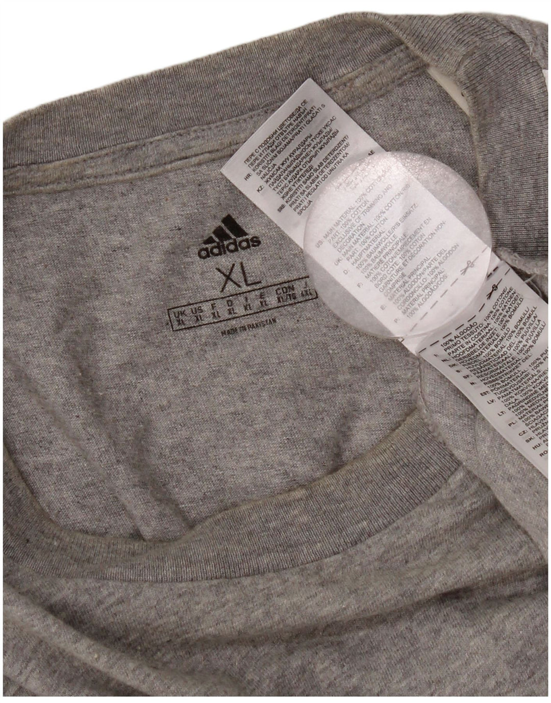 Adidas Mens T-Shirt Top XL Grey Cotton