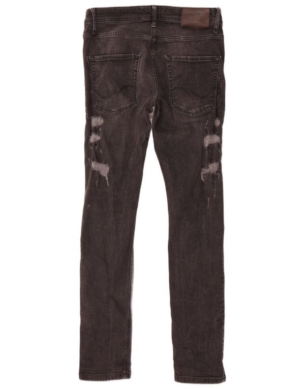 Jack & Jones Mens Distressed Slim Jeans W31 L32 Grey Cotton