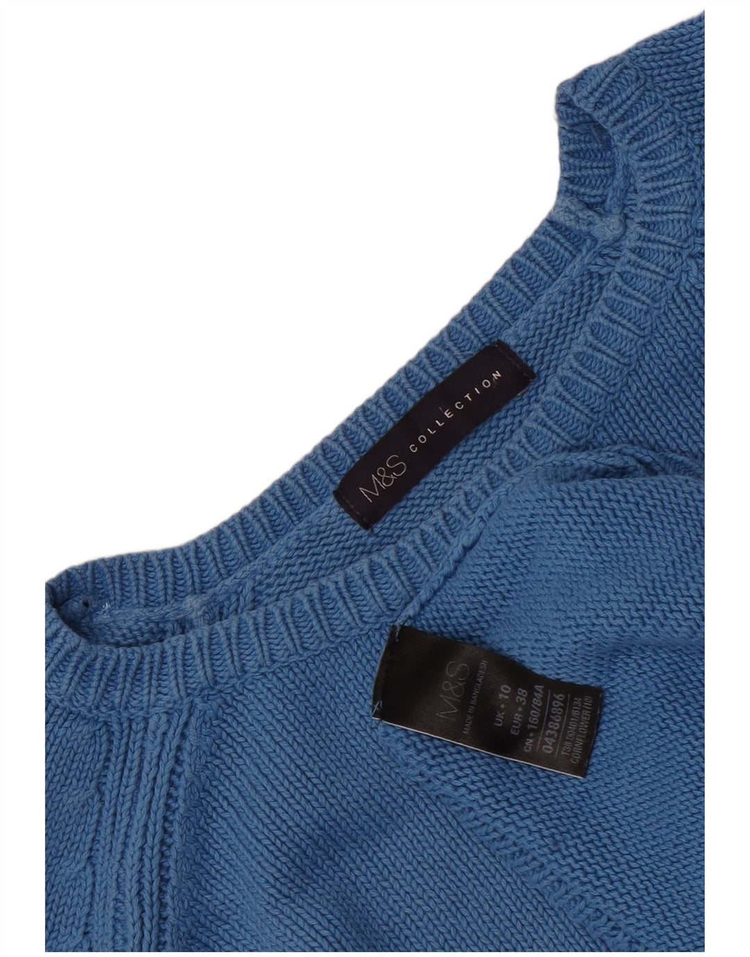 Marks & Spencer Womens Oversized Boat Neck Jumper Sweater UK 10 Small Blue