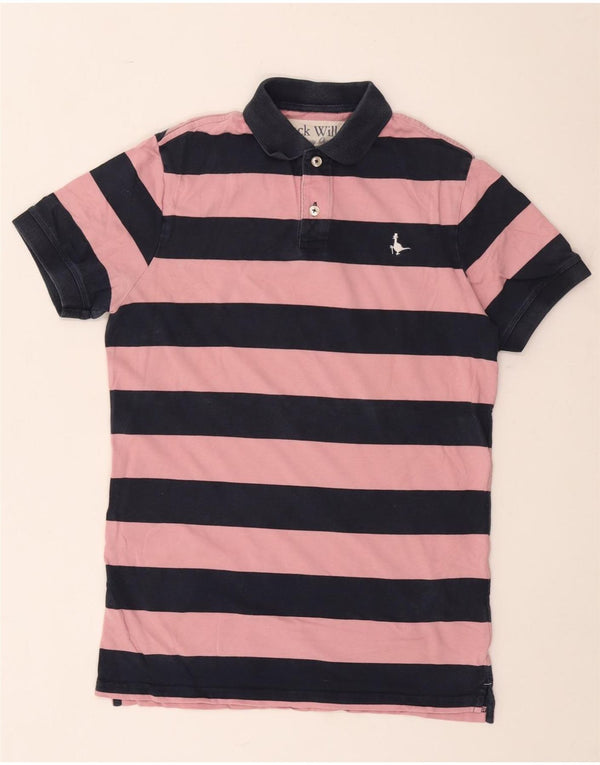 Jack Wills Mens Polo Shirt XS Navy Blue Striped Cotton