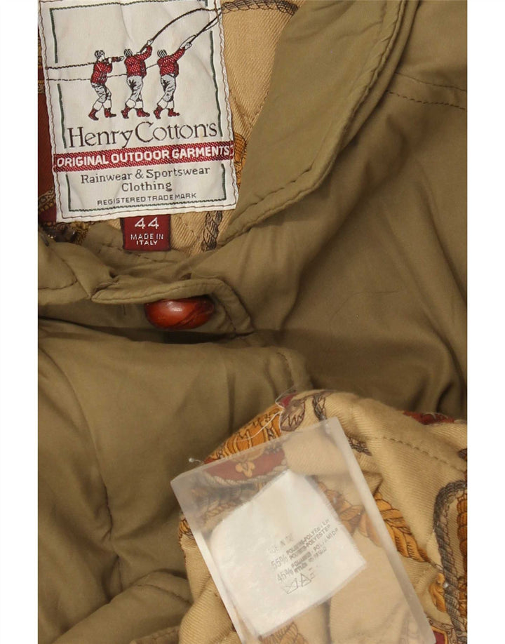 Henry Cottons Womens Rain Jacket IT 44 Medium Khaki Polyester