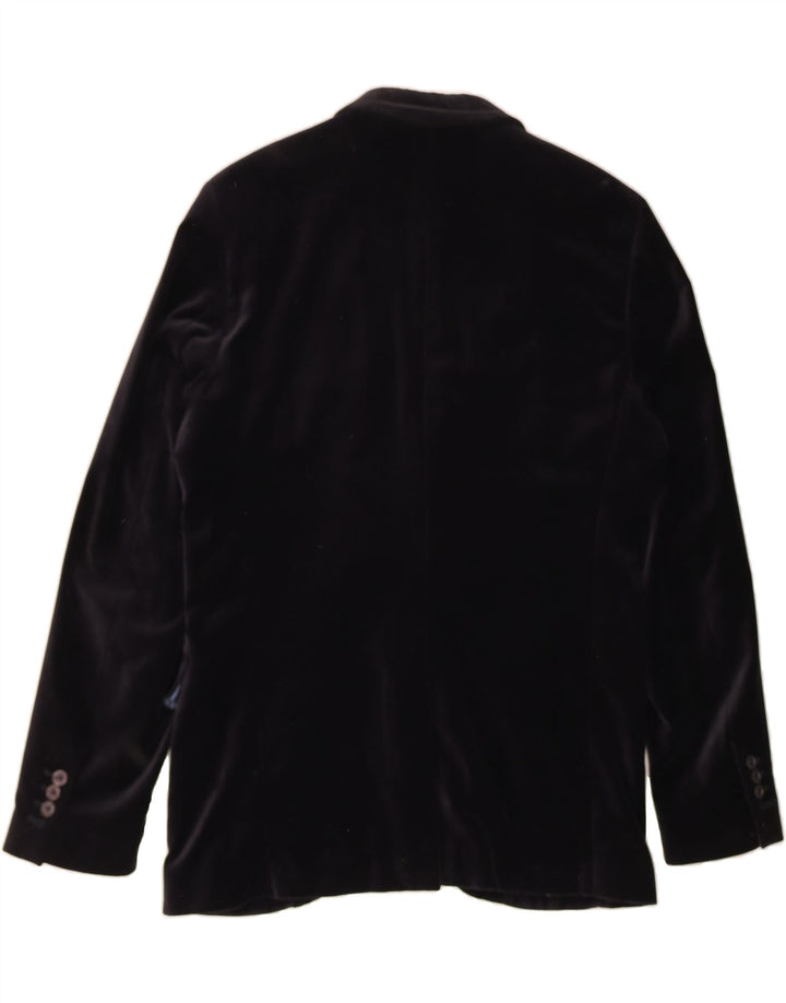 SCOTCH & SODA Mens Velvet 2 Button Blazer Jacket IT 52 XL Black Cotton