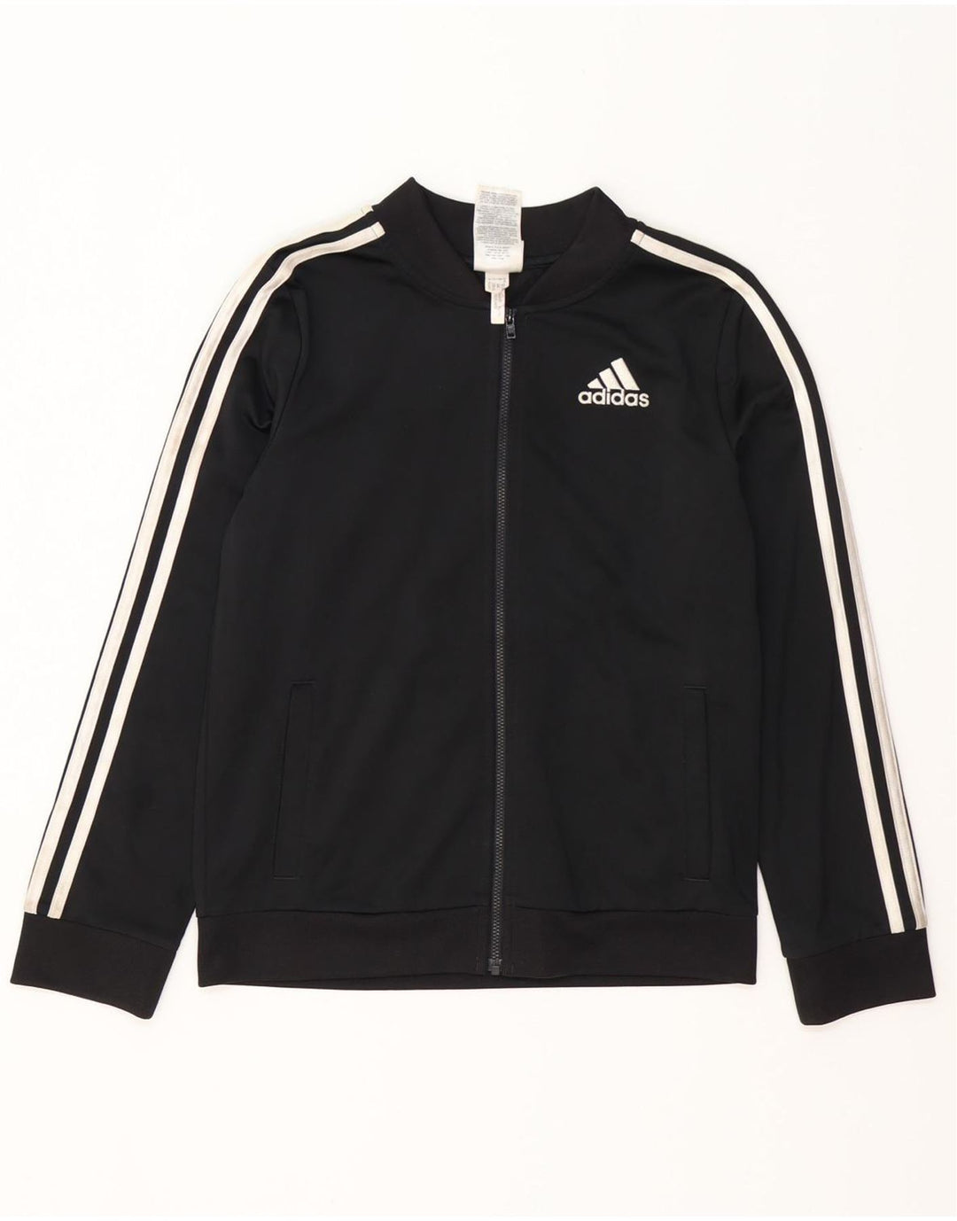 ADIDAS Boys Tracksuit Top Jacket 15-16 Years XL  Black Polyester