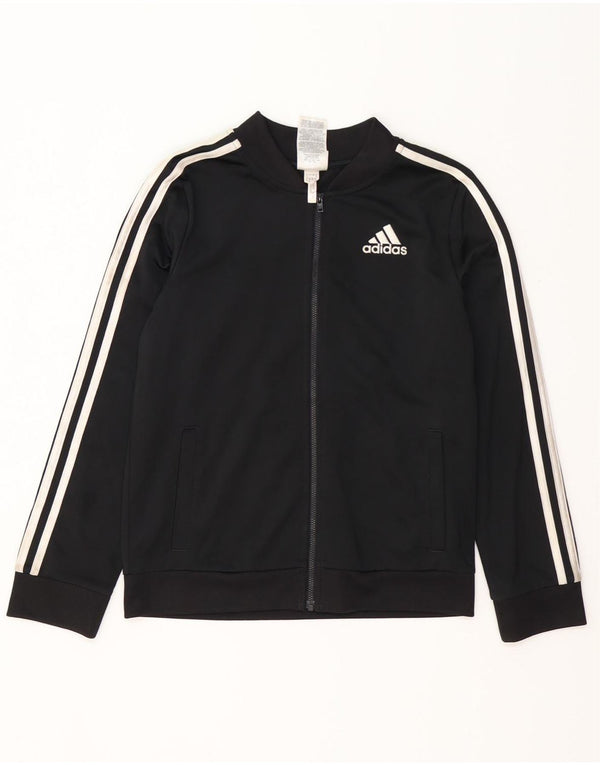 ADIDAS Boys Tracksuit Top Jacket 15-16 Years XL  Black Polyester