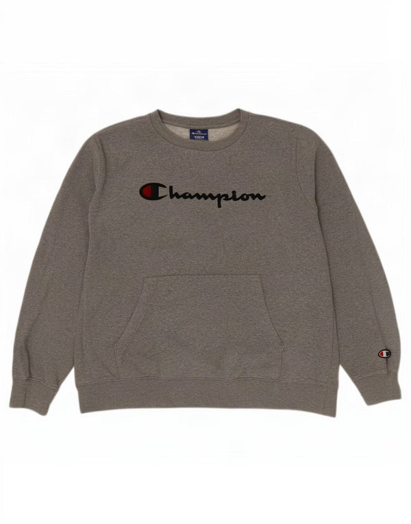 Champion Mens Graphic Sweatshirt Jumper Medium Grey Flecked