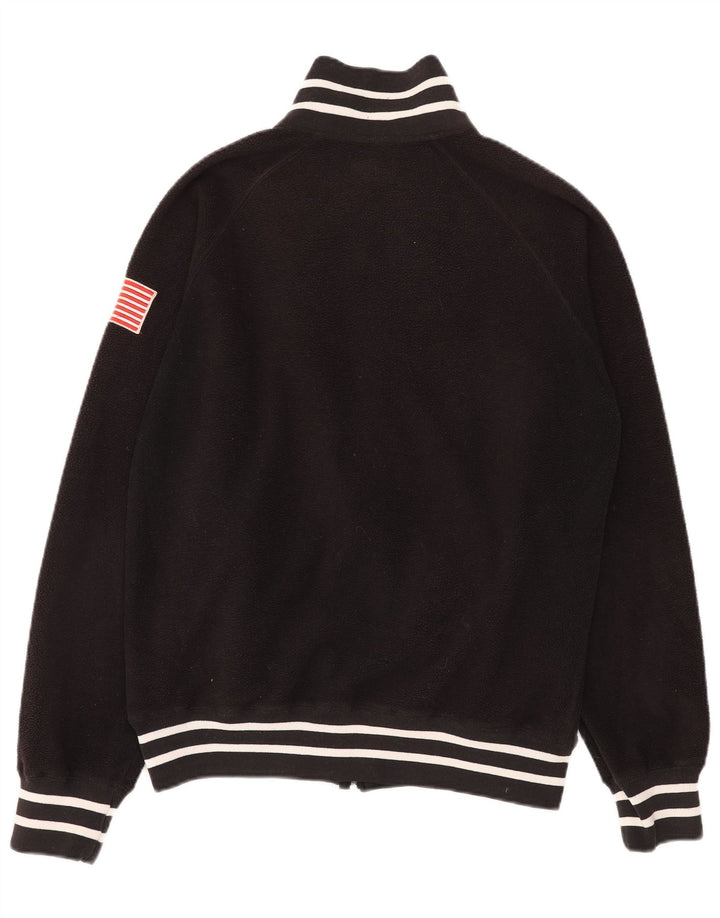 Woolrich Womens Graphic Fleece Jacket UK 18 XL Black Polyester