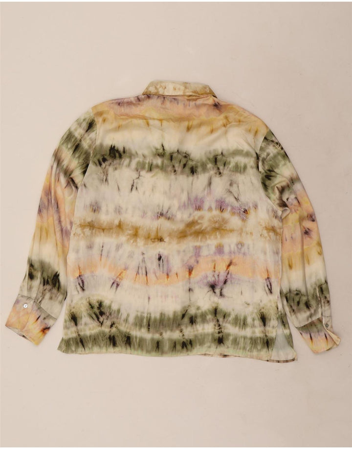 Zara Womens Shirt Blouse UK 16 Large Multicoloured Tie Dye Polyester