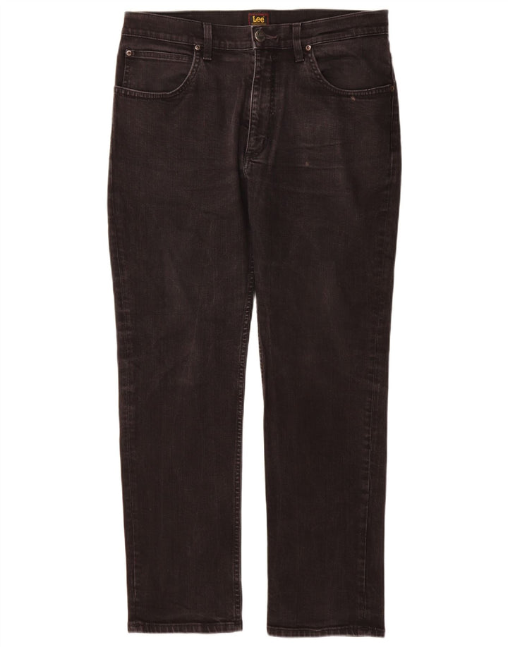 Lee Mens Brooklyn Straight Jeans W34 L30 Black Cotton