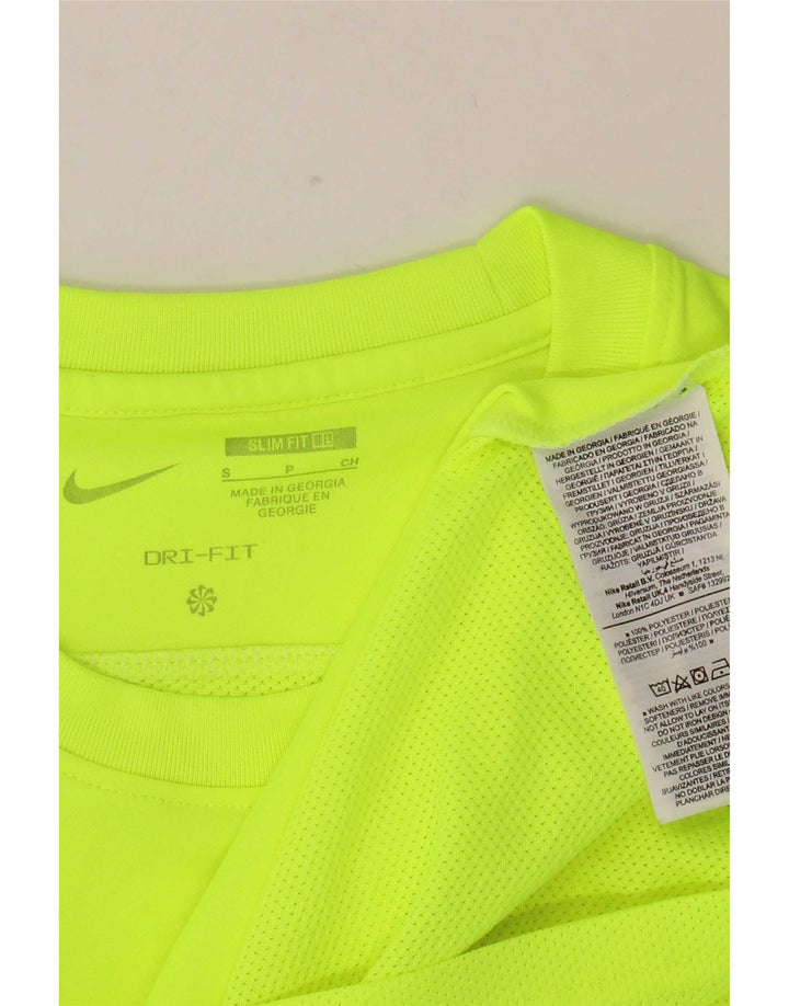 Nike Mens Dri Fit Slim T-Shirt Top Small Green Polyester