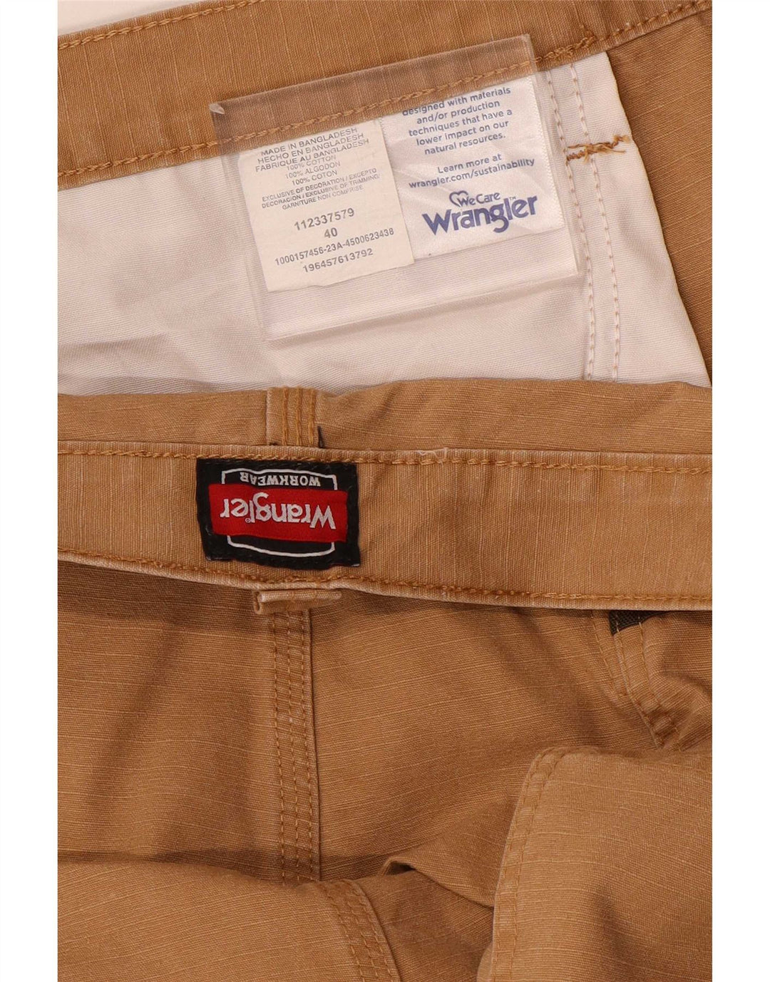 Wrangler Mens Cargo Shorts W40 XL Beige Cotton